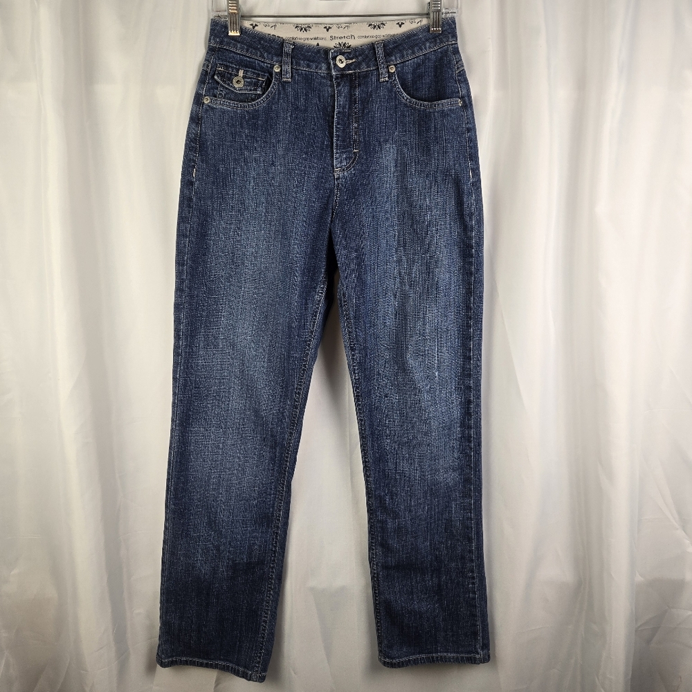 Riders by Lee Comfort No Gap Waistband Stretch Blue Denim Jeans Womens Size 6
